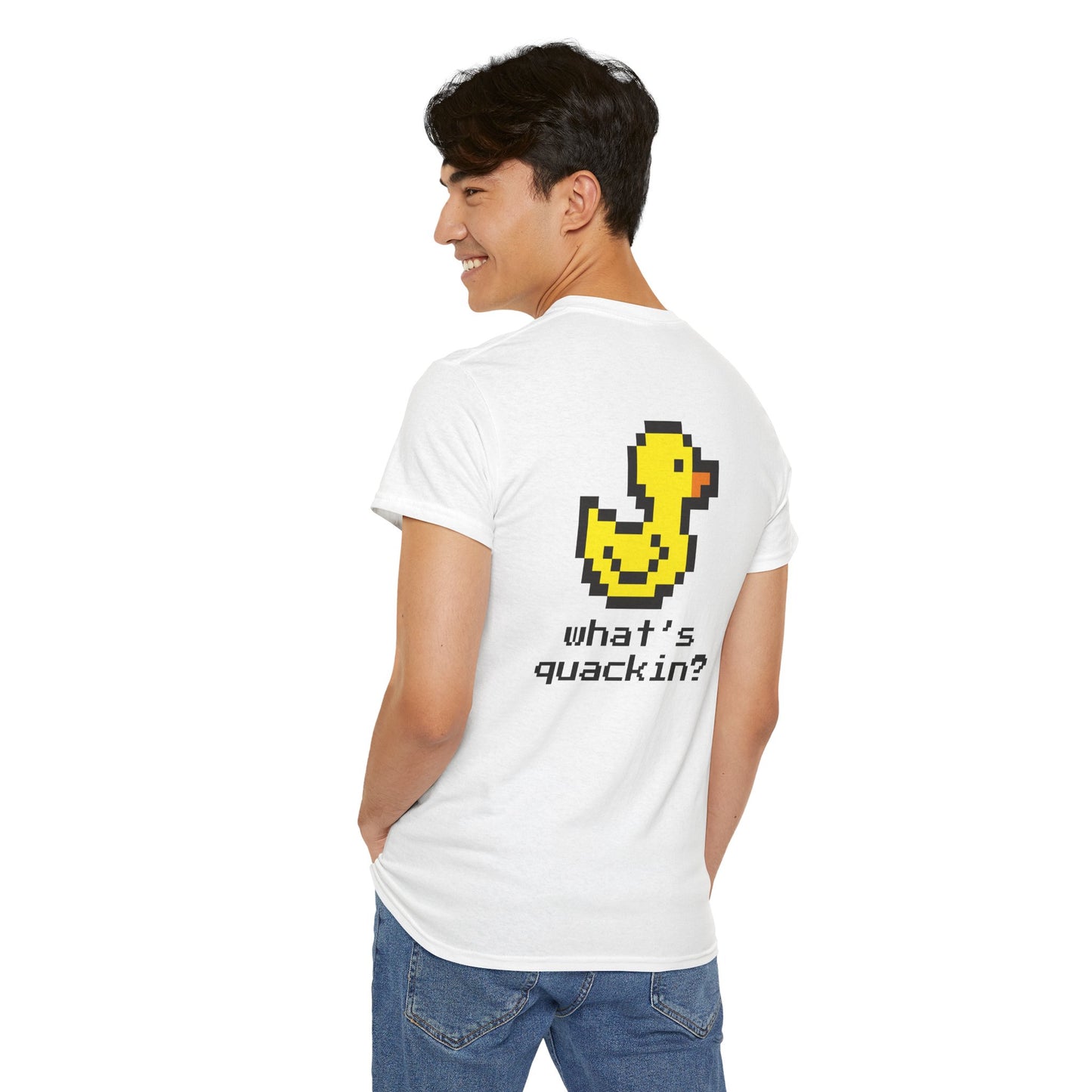 Retro Duck Graphic Unisex Heavy Cotton Tee - "What's Quackin'?"